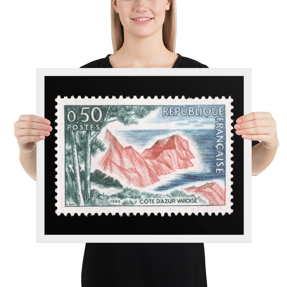 France Stamp #1069 - 1963 - Cote d'Azur Varoise (Framed Print)