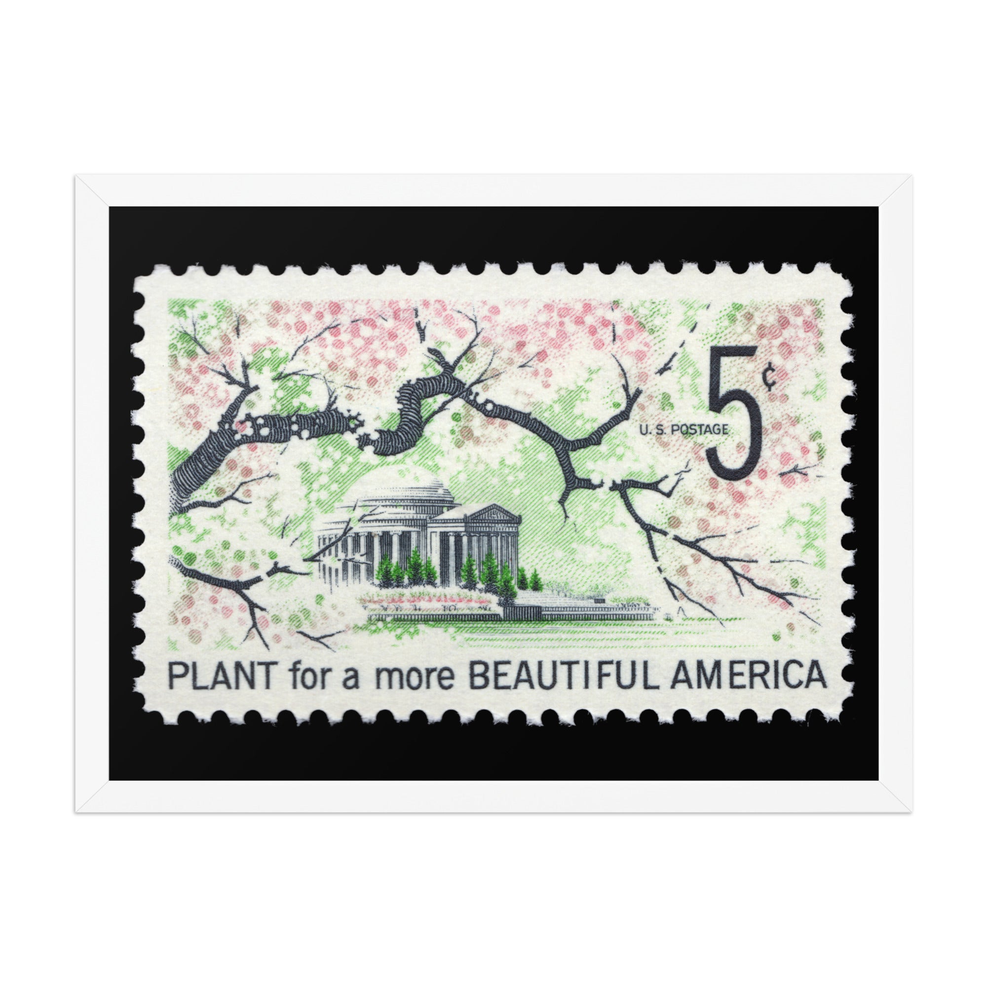 US Stamp #1318 - 1966 - 5 cent - Plant for a more Beautiful America - Framed Print