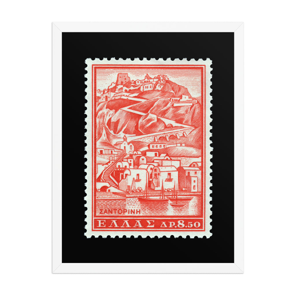 Greece Stamp #706 - 1961 - Island of Santorini Port (Framed Print)