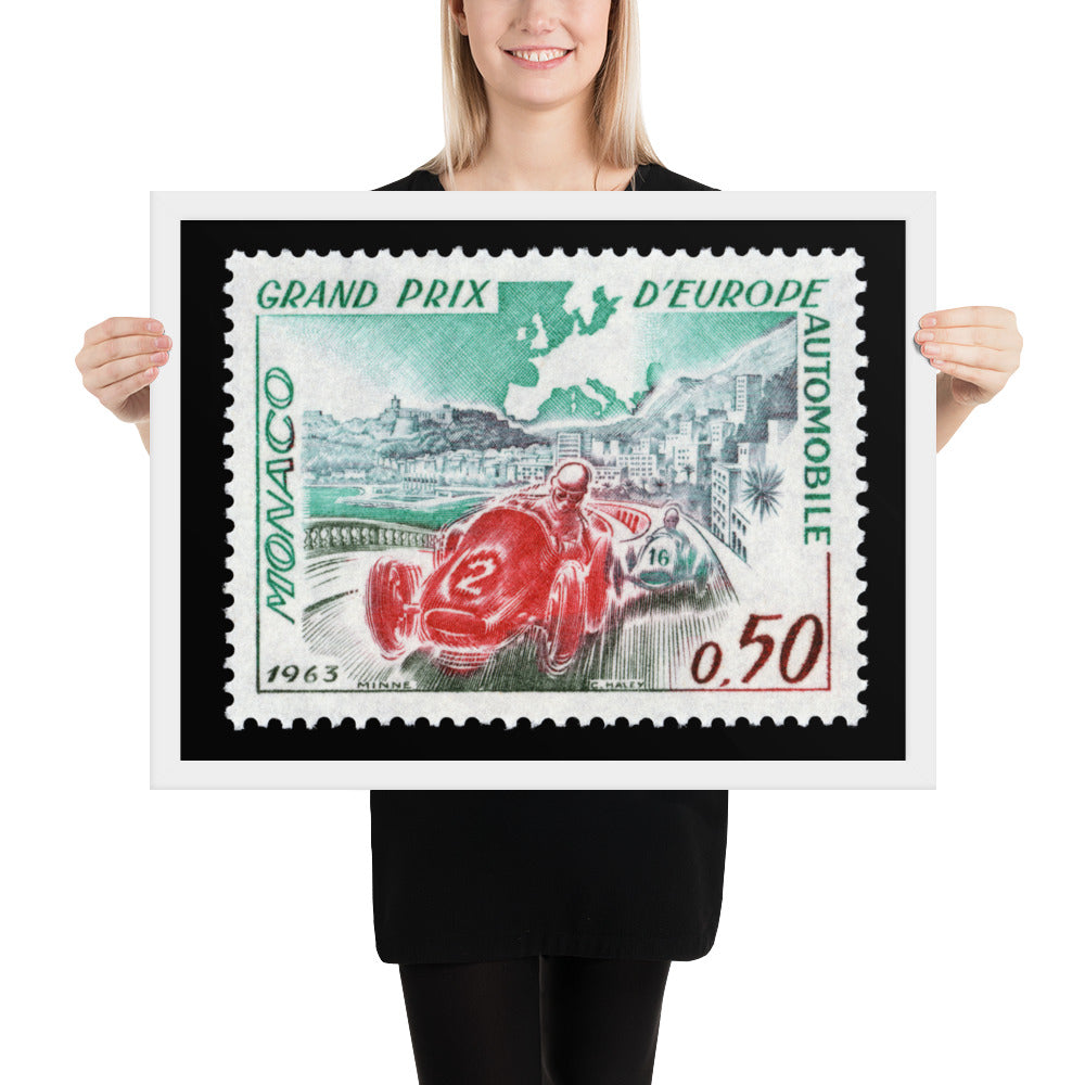 Monaco #538 - 1963 - European Grand Prix (Framed Print)