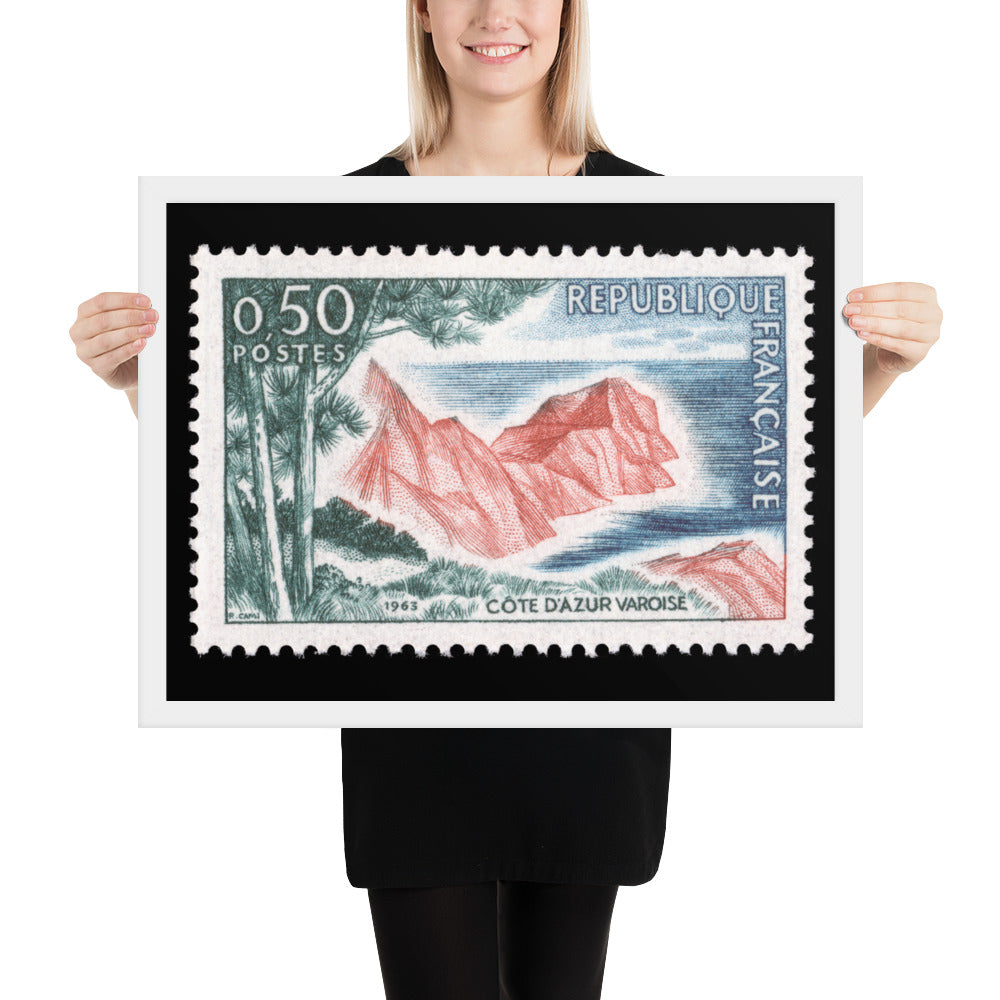 France Stamp #1069 - 1963 - Cote d'Azur Varoise (Framed Print)