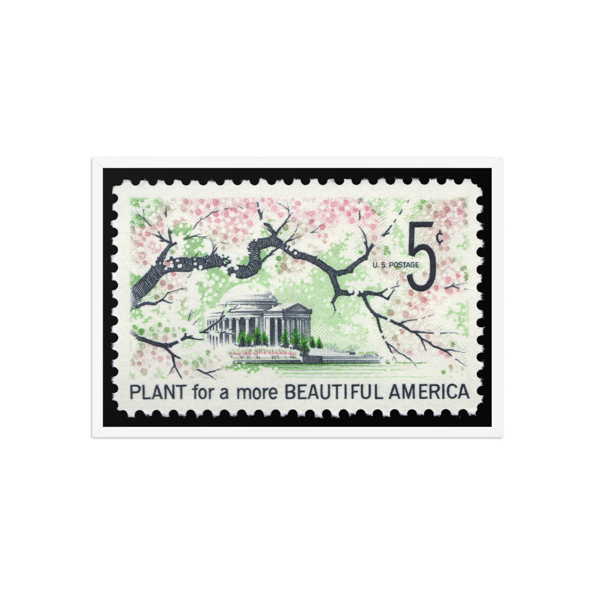 US Stamp #1318 - 1966 - 5 cent - Plant for a more Beautiful America - Framed Print