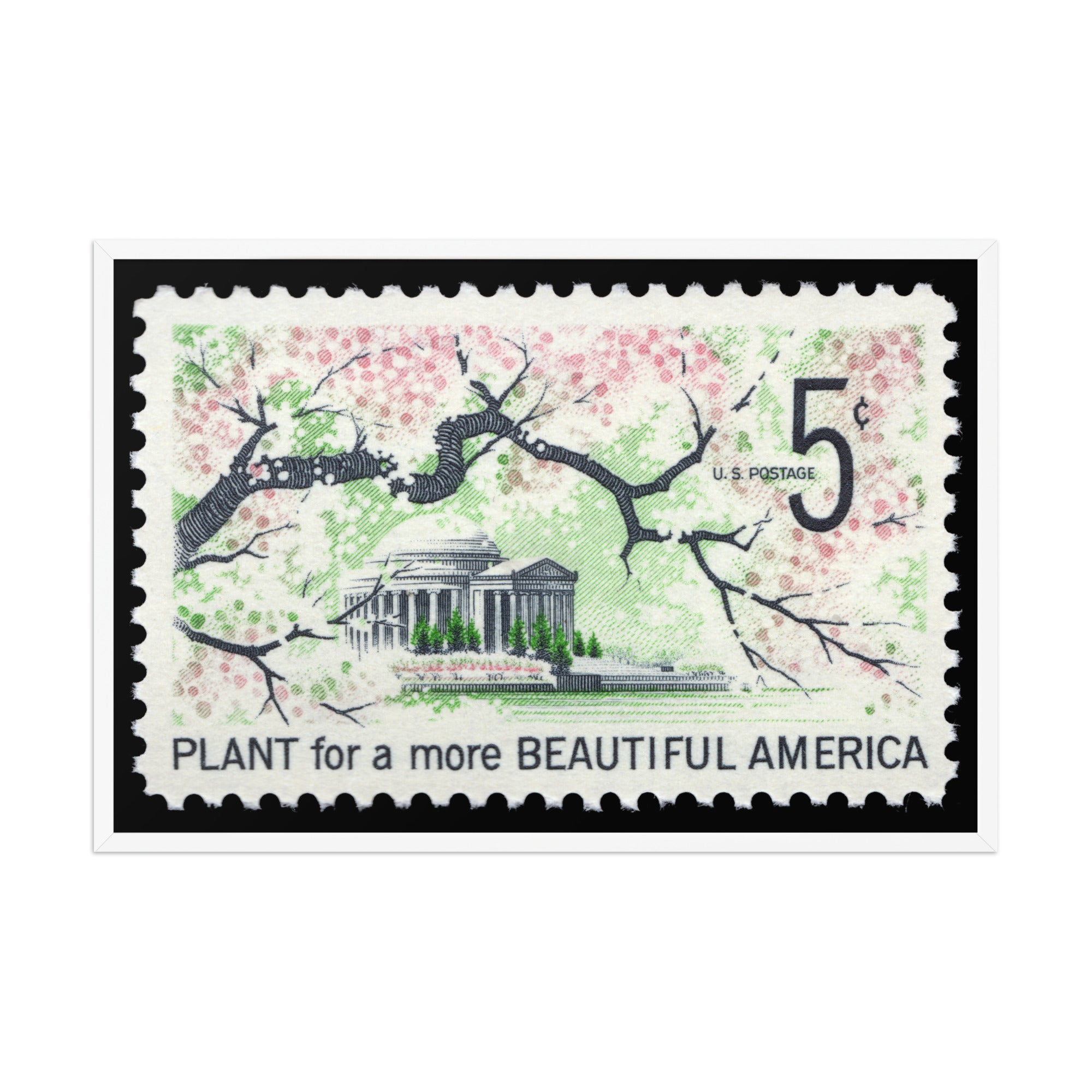 US Stamp #1318 - 1966 - 5 cent - Plant for a more Beautiful America - Framed Print