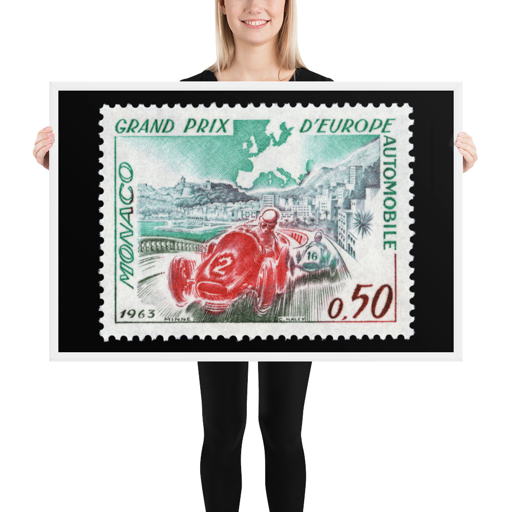 Monaco #538 - 1963 - European Grand Prix (Framed Print)