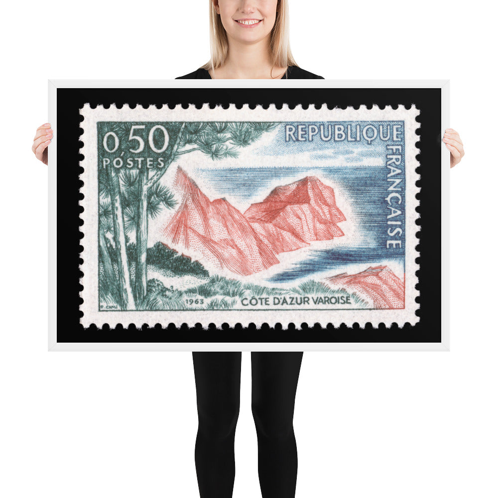 France Stamp #1069 - 1963 - Cote d'Azur Varoise (Framed Print)
