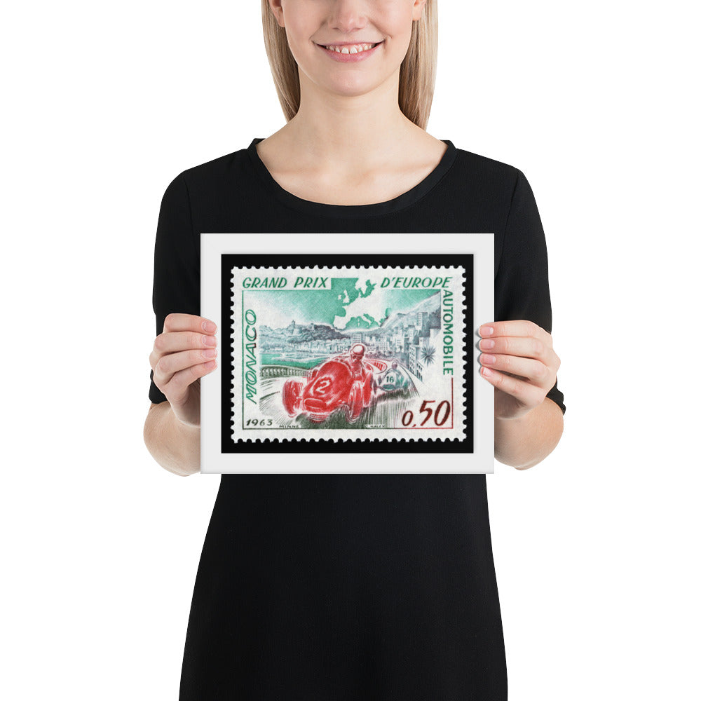 Monaco #538 - 1963 - European Grand Prix (Framed Print)