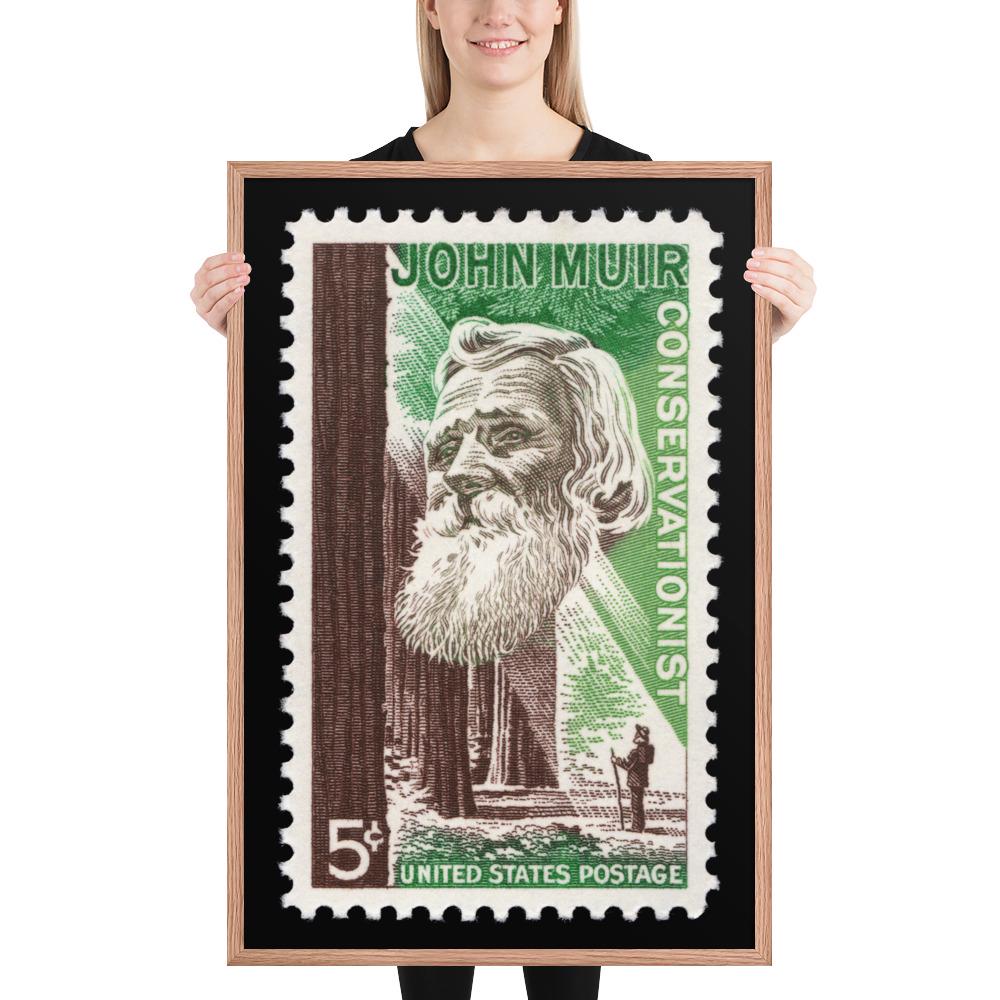 US Stamp #1245 - 1964 5 cent - John Muir Conservationist - Framed Photo