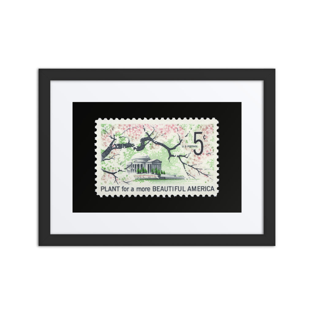 US Stamp #1318 - Plant for a more Beautiful America - Framed + Matted Print
