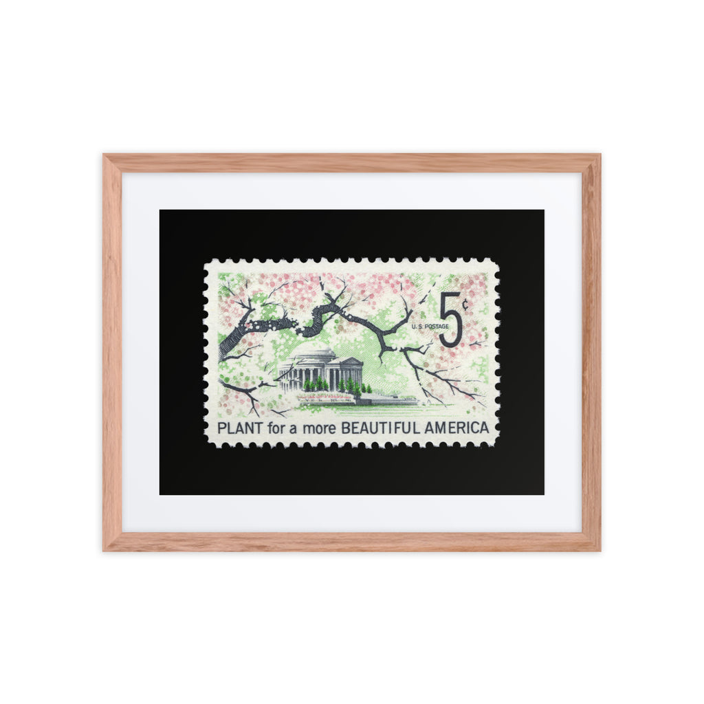 US Stamp #1318 - Plant for a more Beautiful America - Framed + Matted Print