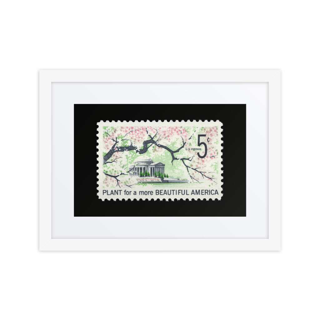 US Stamp #1318 - Plant for a more Beautiful America - Framed + Matted Print