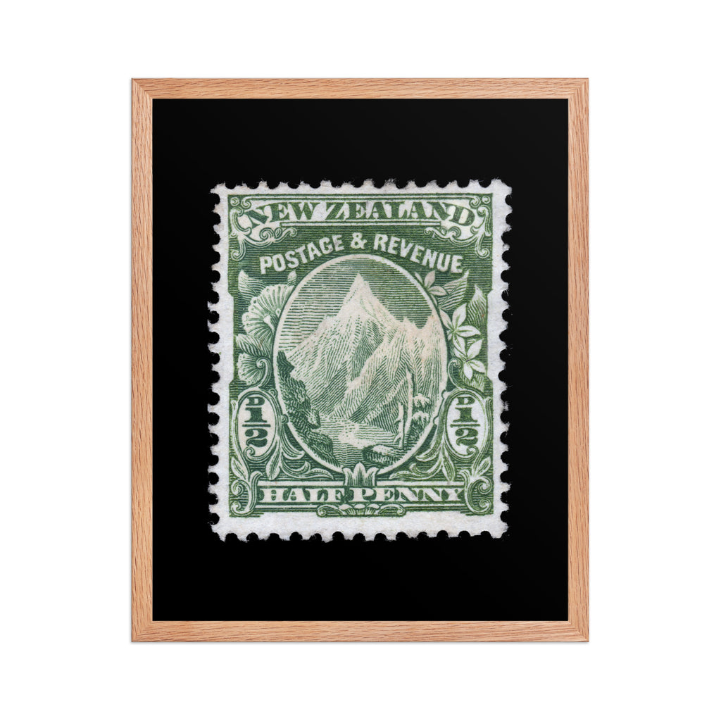 New Zealand #104 - 1902 - 1/2 penny - Mount Cook (Framed Print)
