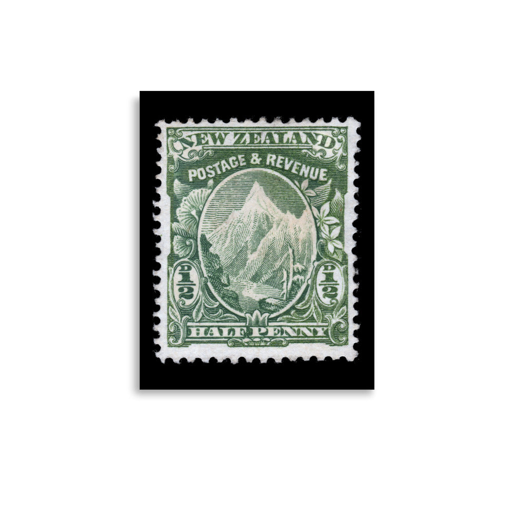 New Zealand #104 - 1902 - 1/2 penny - Mount Cook (Poster Print)