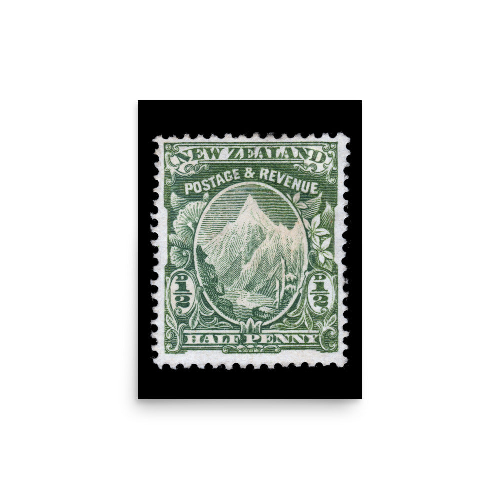 New Zealand #104 - 1902 - 1/2 penny - Mount Cook (Poster Print)