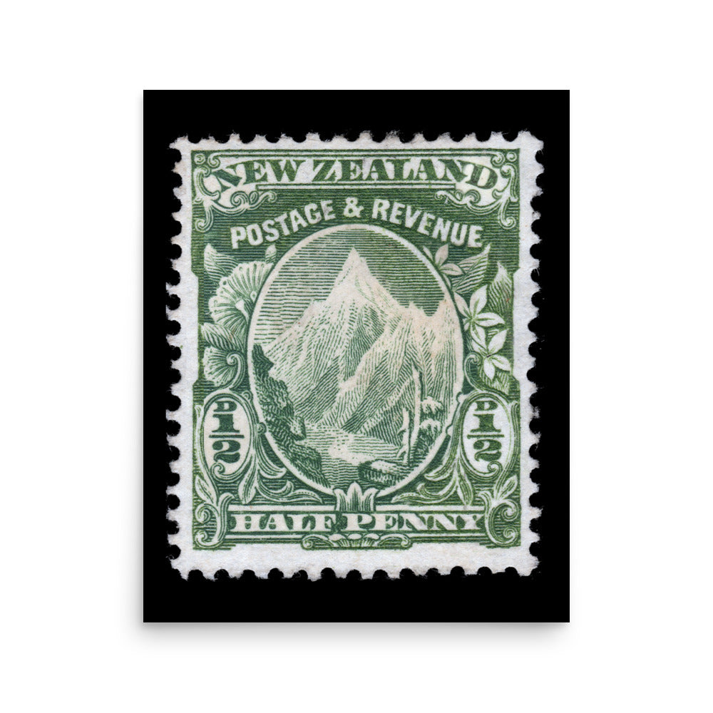 New Zealand #104 - 1902 - 1/2 penny - Mount Cook (Poster Print)