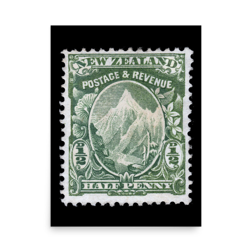 New Zealand #104 - 1902 - 1/2 penny - Mount Cook (Poster Print)
