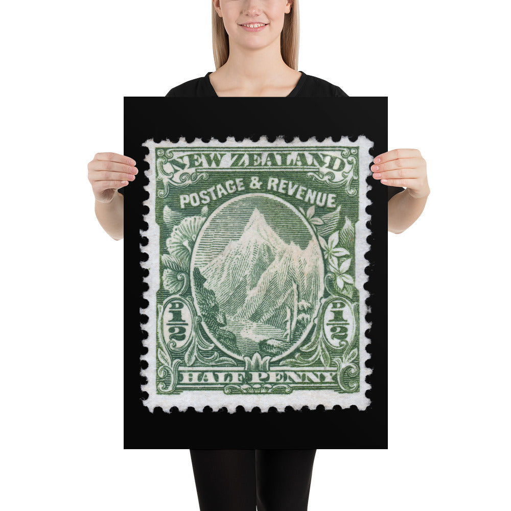 New Zealand #104 - 1902 - 1/2 penny - Mount Cook (Poster Print)