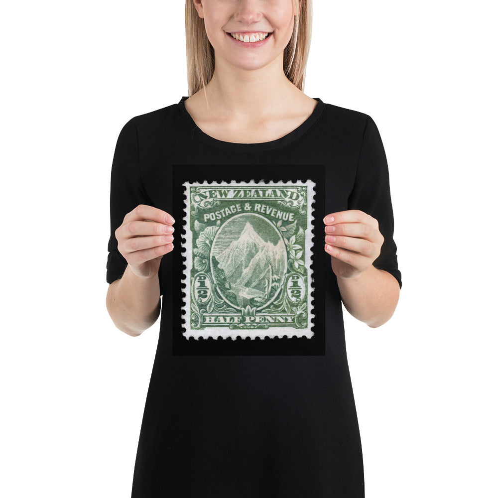 New Zealand #104 - 1902 - 1/2 penny - Mount Cook (Poster Print)